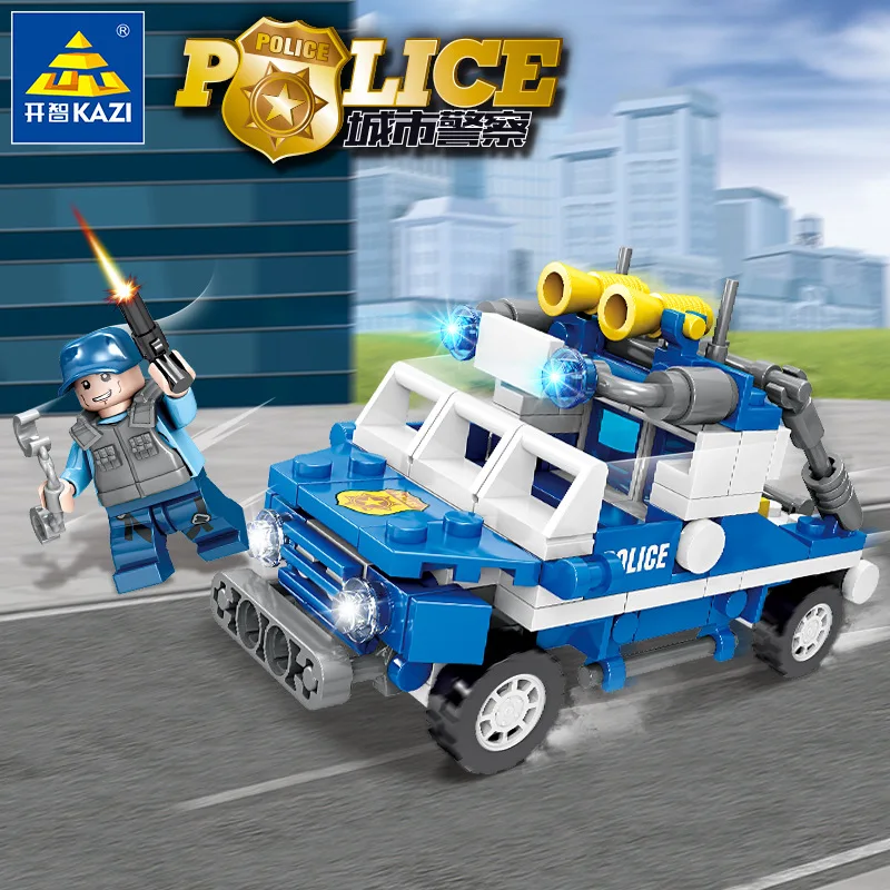 1175 PCS KAZI Police Series Building Blocks Police Command Car 72 Styling Compatible Leg0ing Assembled Building Blocks Toy Gift