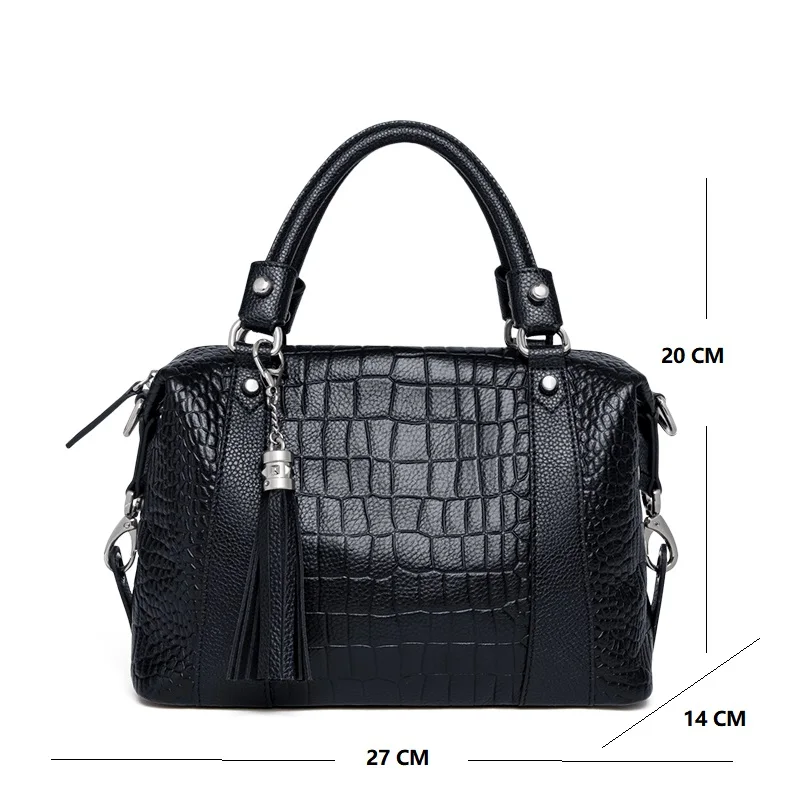 Модная черная женская сумка из натуральной кожи, Простая Дорожная сумка-тоут, Вместительная женская сумка на плечо, Сумочка через плечо# CK209