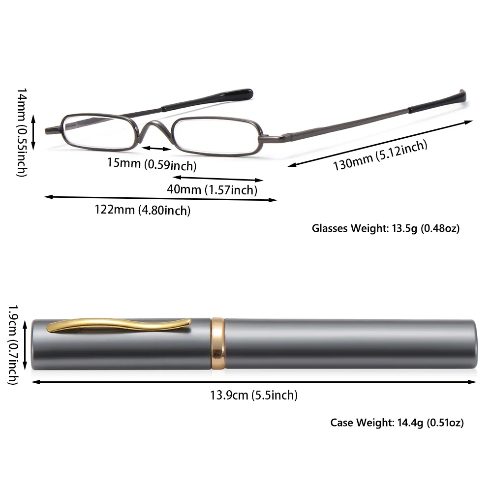 Elegant Reading Glasses Metal Frame Ultra-thin Men Women Reading Glasses Portable Mini Reading Presbyopia Eyeglasses with Box - Image 6