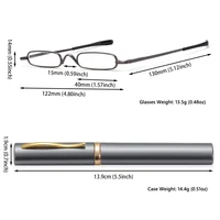 Lunettes de lecture ultrafines pour hommes et femmes, monture en métal, mini lunettes de lecture portables, lunettes de presbytie avec boîte, élégantes 6
