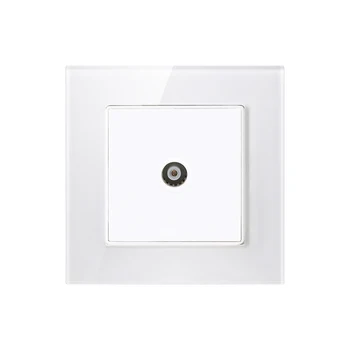 

Drop Shipping supported , Square back TV Socket, White Crystal Glass Panel, without Plug adapter KTV001-W