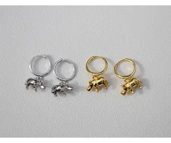 

925 Sterling Silver Earring Best Selling Stereo Animal Rhino Ear Ring Drop Earring Fashion Personality Girl Women Silver Ear Jew
