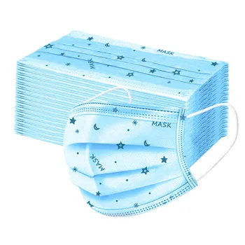 

50PC Children Disposable Print Face Mask 3Ply Ear Loop Protective Dustproof Health Care breathable mascarillas Face Mask