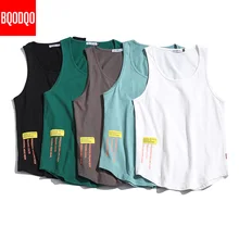 Хлопок, майка для спортзала, мужская повседневная свободная безразмерная майка для фитнеса, летняя мужская пляжная майка, Япония, круглый вырез, майка для бодибилдинга и тренировок