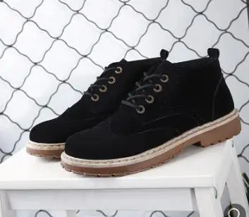 Explosion Models Men Imitation Velvet High Boots Retro Plus Velvet Warm Shoes Men Casual Fashion Breathable Large Size Men shoes - Цвет: black