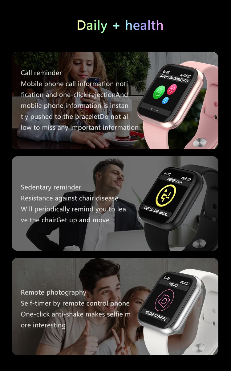 Женские водонепроницаемые Смарт-часы P70 P68 Plus Bluetooth Smartwatch для Apple IPhone Xiaomi монитор сердечного ритма фитнес-трекер