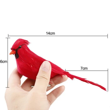 

12pcs Artificial Birds Artificial Red Cardinals Feathered Birds Christmas