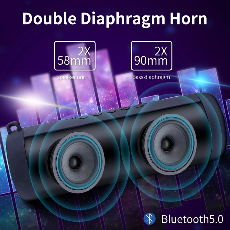 Беспроводной Bluetooth динамик водонепроницаемый портативный уличный бас Колонка