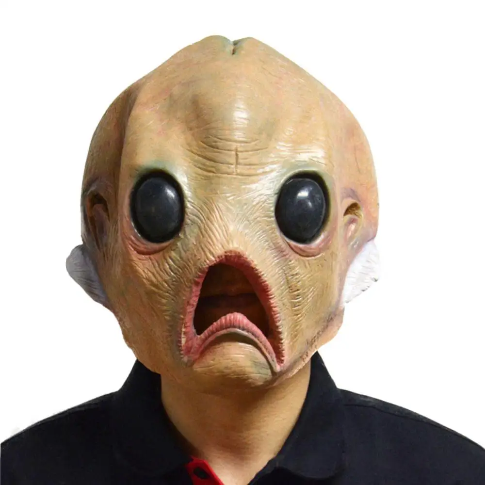 

1Pcs Alien Latex Creepy Mask Breathable Full Face Head Mask Halloween Masquerade Scary Mask Fancy Dress Party Cosplay X