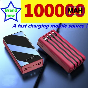 

new Power Bank 100000mAh TypeC Micro USB Fast Charging Powerbank LED Display Portable External Battery Charger For phone tablet