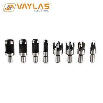 

8pcs 5/8" 1/2" 3/8" 1/4" Wood Plug Hole Cutter Drill Bit Set Carbon Steel 10mm Shank 6/10/13/16 mm