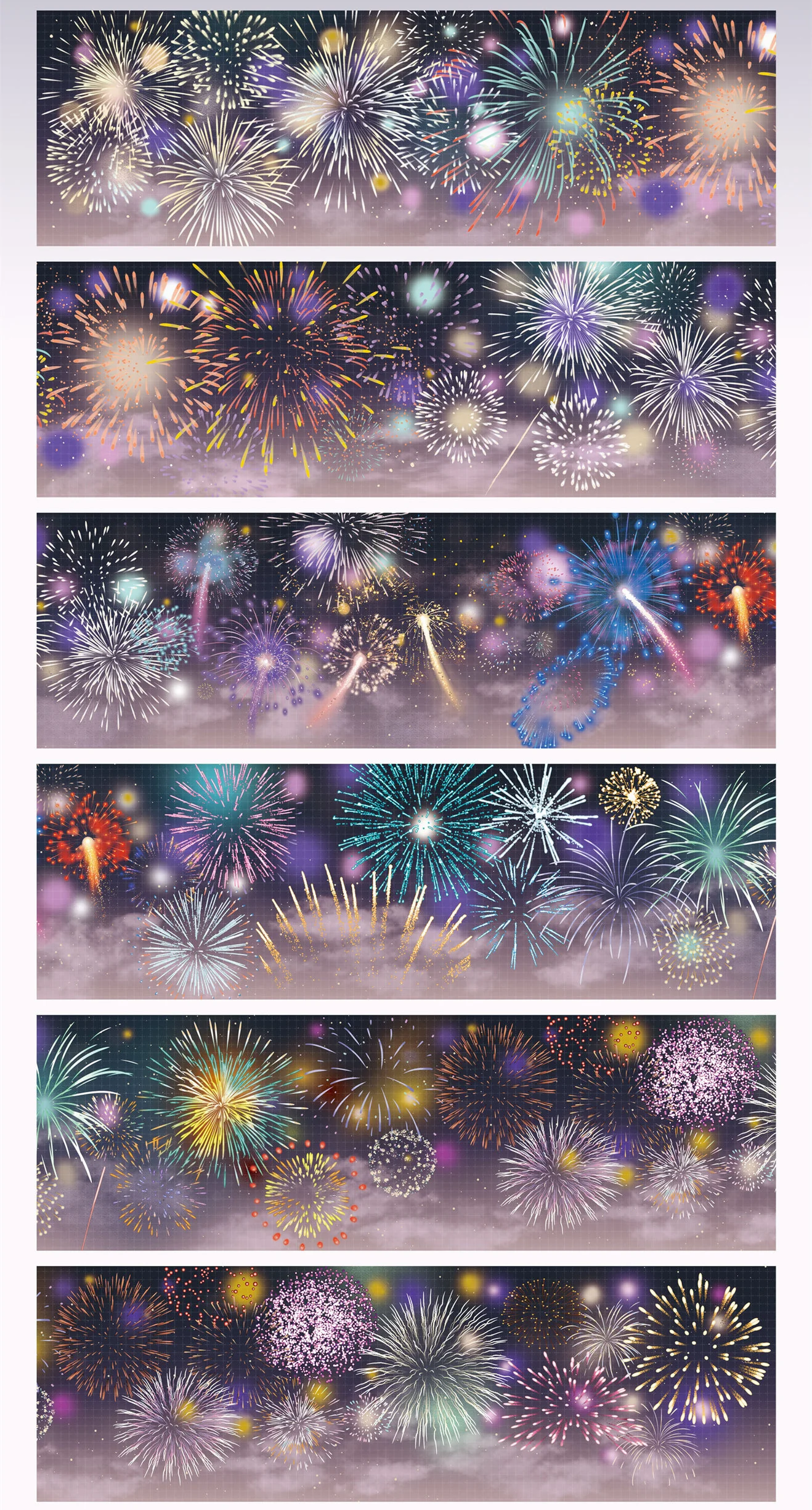 

1 Loop Fireworks, Antique Night Scenery Journal Elephant King Washi Tape 100cm