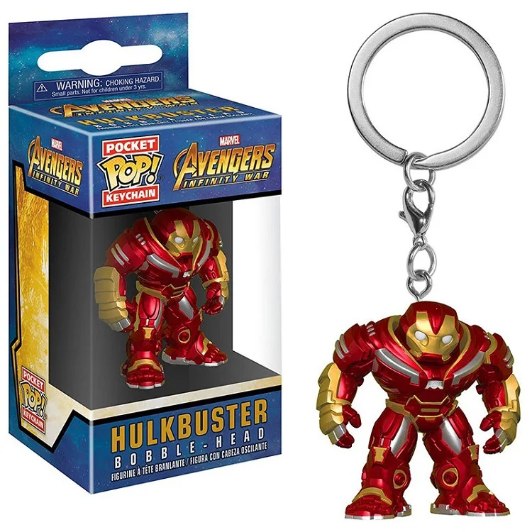 hulkbuster FUNKO POP Marvel Мстители Dc Лига Справедливости персонаж Карманный Брелок виниловые фигурки игрушки - Цвет: hulkbuster