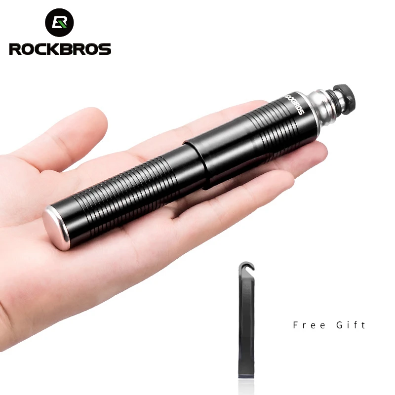 

ROCKBROS Portable Bicycle Pump Aluminum Alloy Mini Tire Tyre Air Inflator Pump for Road MTB Bike Basketball Cycling Tools