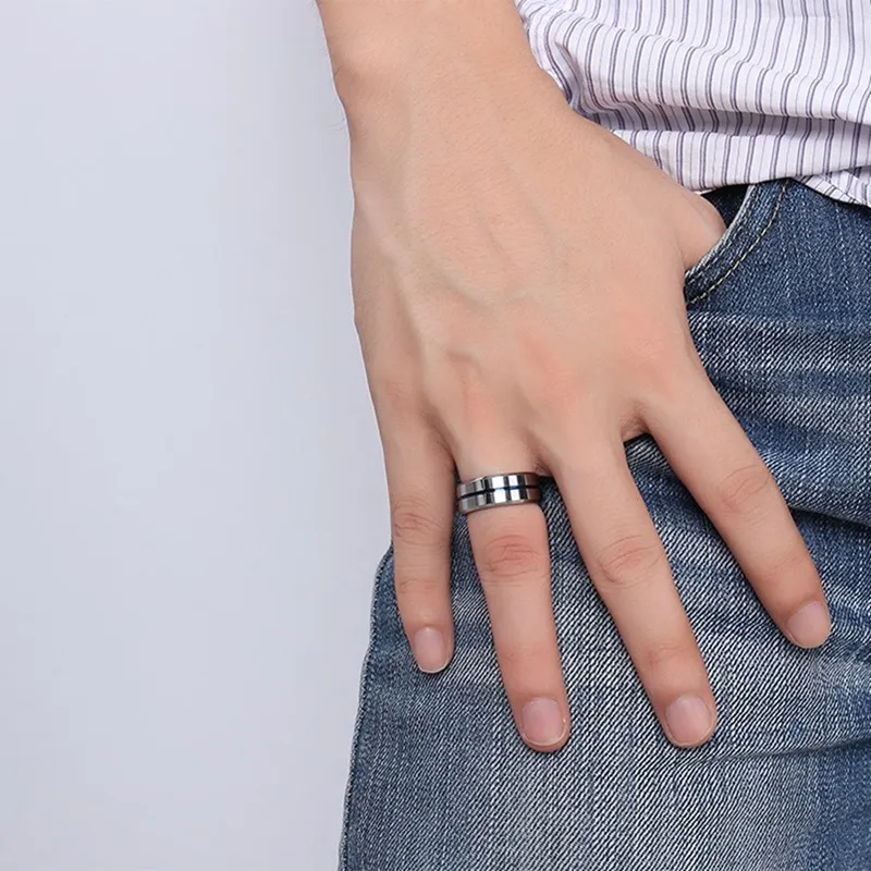 Обручальное кольцо Newshe для мужчин, вольфрамовые кольца для мужчин, кольцо с желобком, карбид, синяя линия, 8 мм, размер 8-12, модные ювелирные изделия