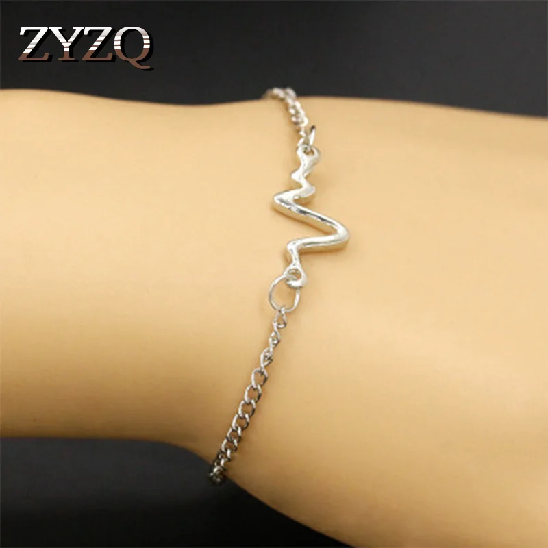 

ZYZQ Trendy Surprised Birthday Gift Bracelets For Women Lighting Heart Beating Shaped Chain Bracelets Wholesale Lota&Bulk Jewel