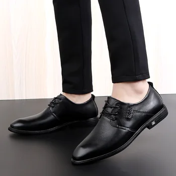 

oxfords dress Shoes Men Genuine Leather Luxury Brand lace up Handmade Vintage Retro Office Formal Party Wedding Shoes Man