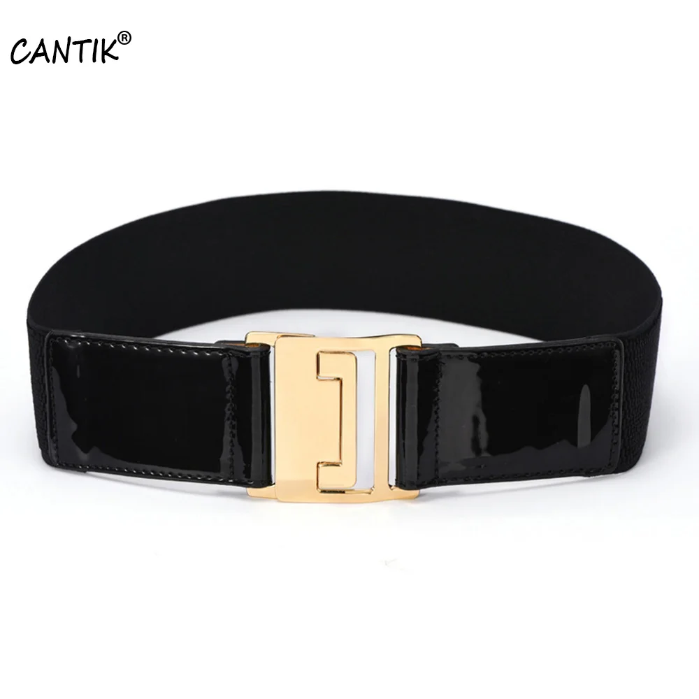

CANTIK Женская юбка с высокой талией широкий эластичный пояс из натуральной яловой кожи индивидуальный дизайн декоративный пояс для женщин 7,5 см Ширина FCA113