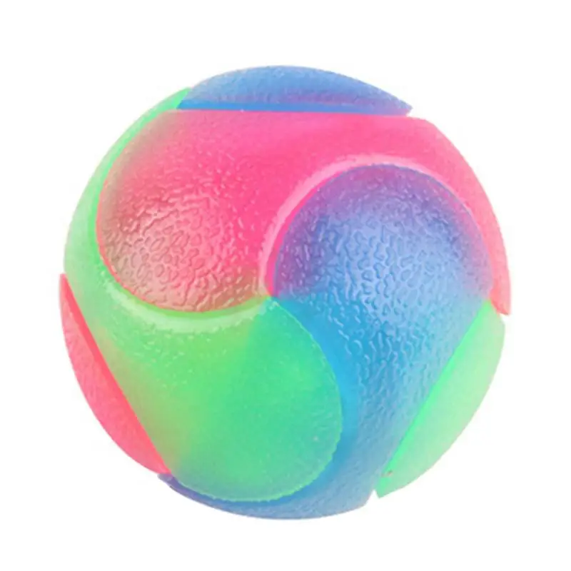 Резиновая игрушка для собак, устойчивая к укусам, светящийся эластичный шар для собак, прочный мигающий молярный интерактивный шар для домашних животных, резиновая жевательная игрушка для кошек - Цвет: color