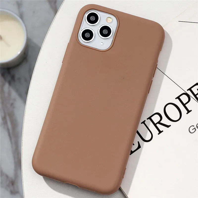 Цветной матовый мягкий чехол для iPhone 6 6s 7 8 Plus 10 11 Pro X XR XS Max plus SE 2020 Funda|Бамперы| |