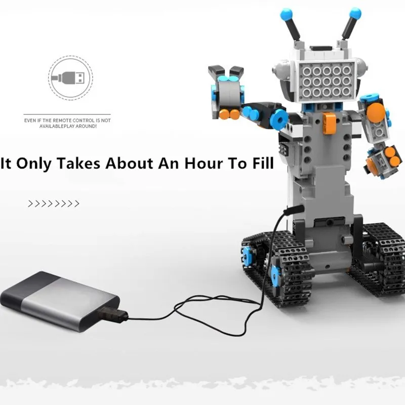 Assembled Building Blocks Intelligent Programming RC Robot 2.4G Dual Remote Control Mode Gravity Sensor Voice Control Robot Toy 6