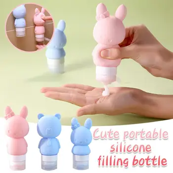 

60/89ml Cute Cartoon Hand Sanitzer Dispenser with Suction Cup Extrusion Bottles Silic Split Container