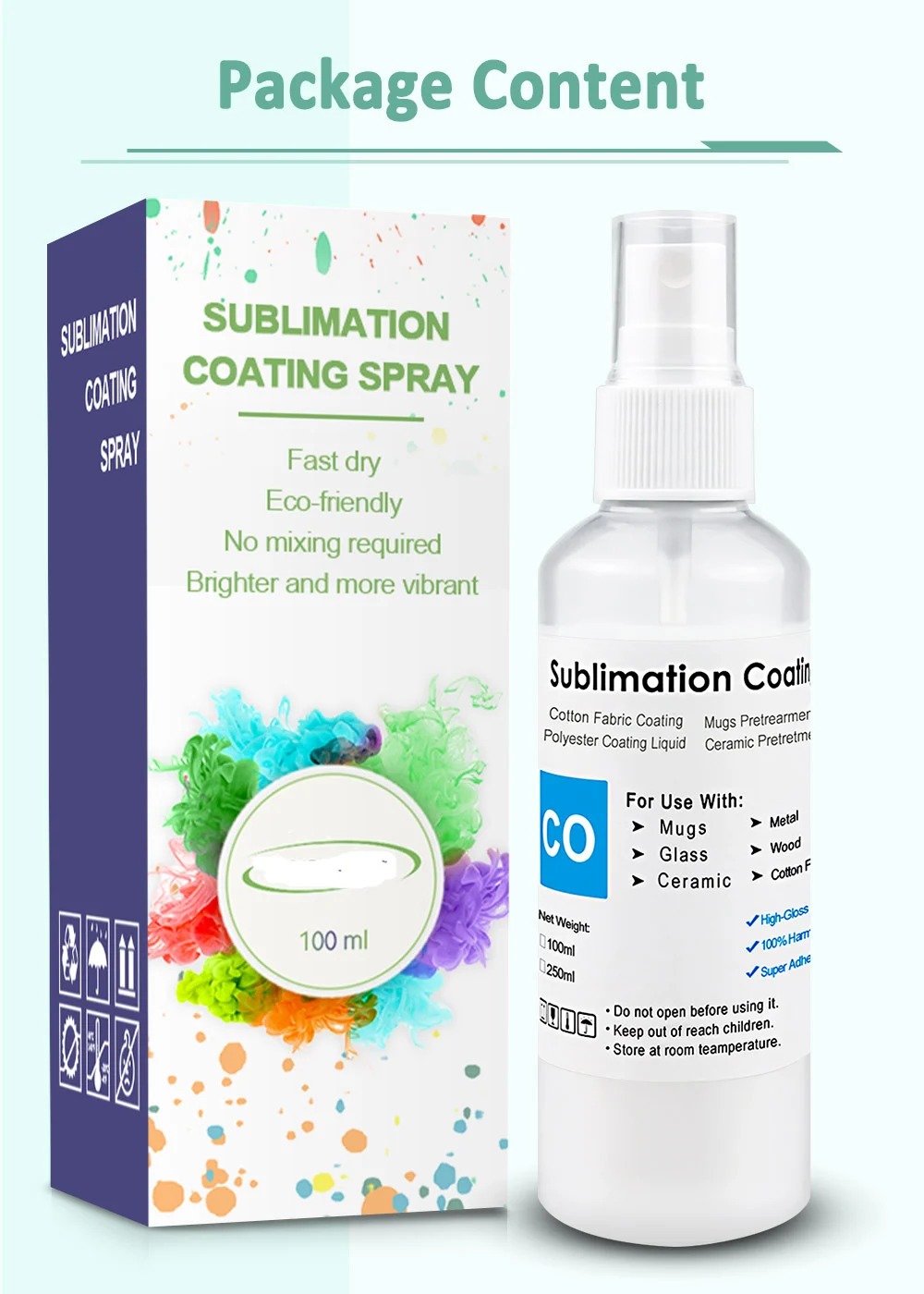 8 Bottle Sublimation Coating Spray For Cotton Fabric Glass