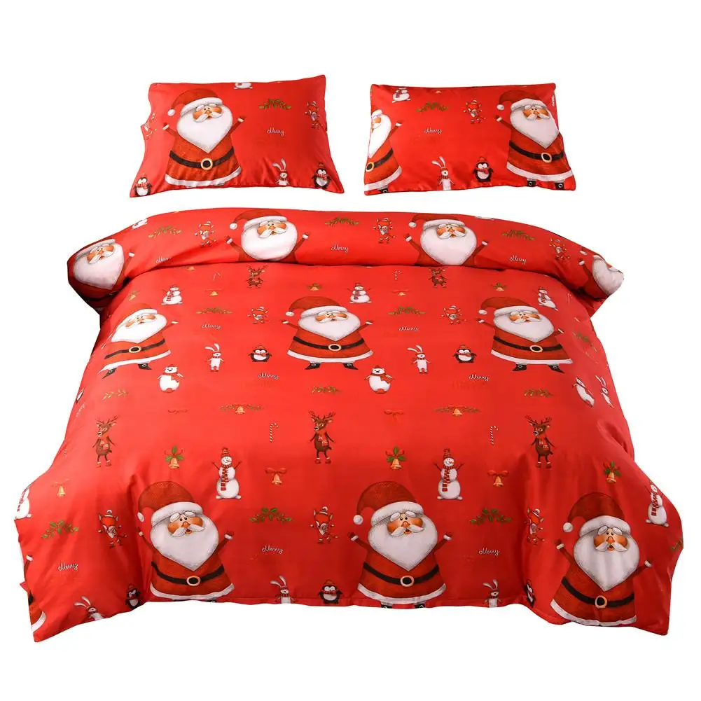 

Single Double Duvet Cover Home Textile Santa Claus Pattern Pillow Cover Cartoon Comforter Bed Cover Quilting Suitable For Adults