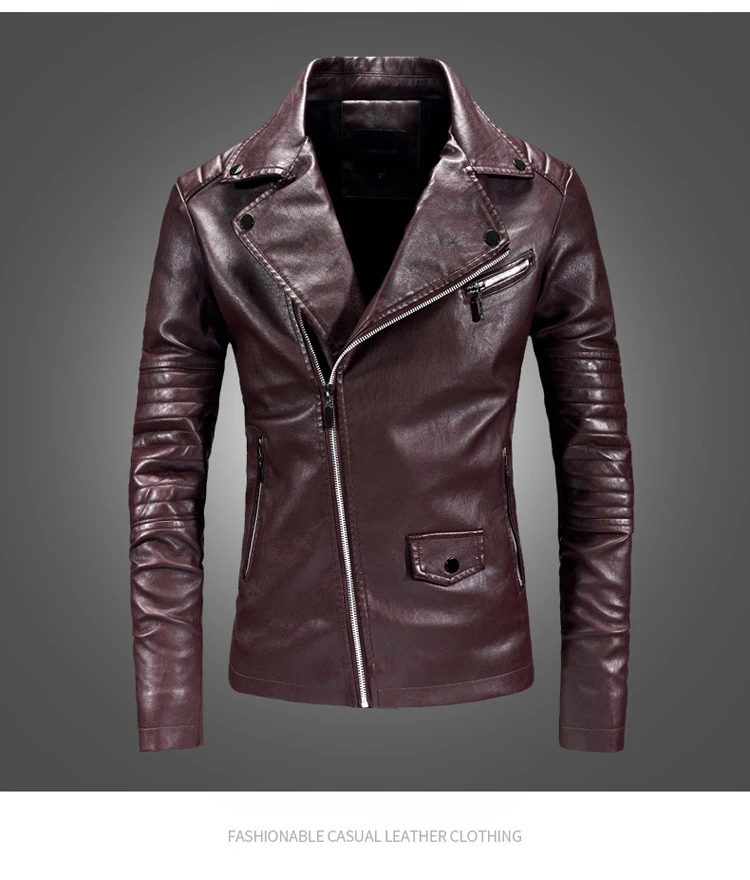 Модная мужская куртка из искусственной кожи, трендовая Ретро Повседневная рок куртка, Мужская мотоциклетная качественная брендовая осенне-зимняя куртка Jaqueta Couro Masculina