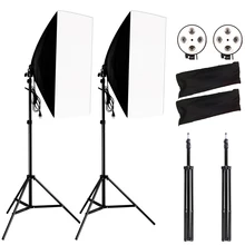 Photography Softbox Lightbox Kit 2PCS Soft Box PCS Light Stand 2PCS 4 Socket Lamp Holder Photo Studio Lighting Equipment