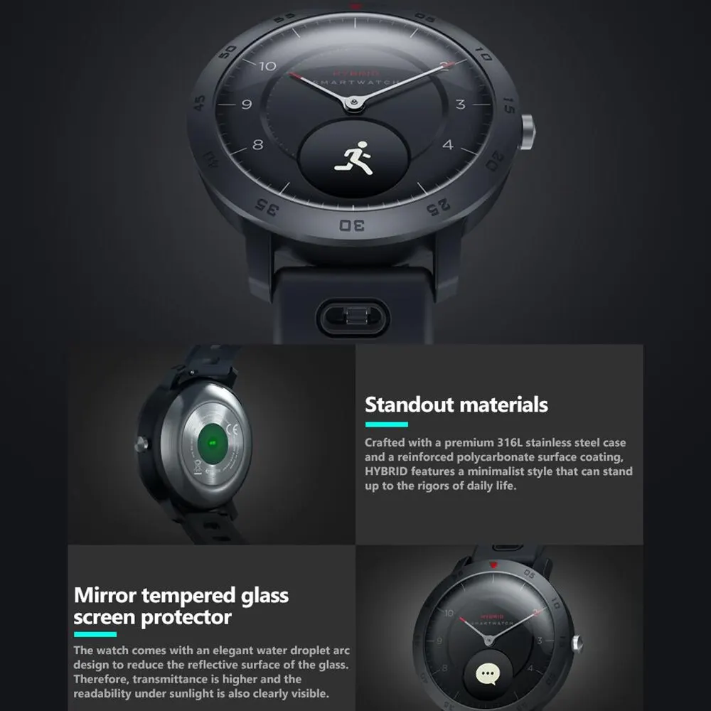 Zeblaze Hybrid 2 водонепроницаемые Смарт-часы, пульсометр, измеритель артериального давления, напоминание о погоде и температуре, спортивные фитнес-часы