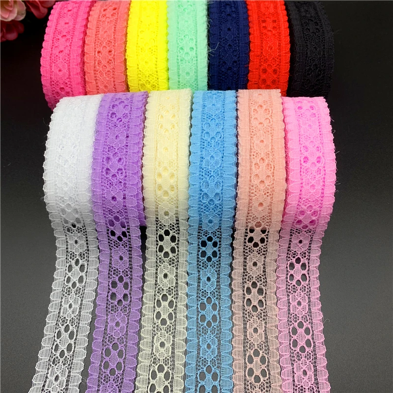 20mm Lace Ribbon Embroidered Lace Fabric Trim Decoration DIY Handmade Sewing Crafts African Laces Fabric 5yards/Lot