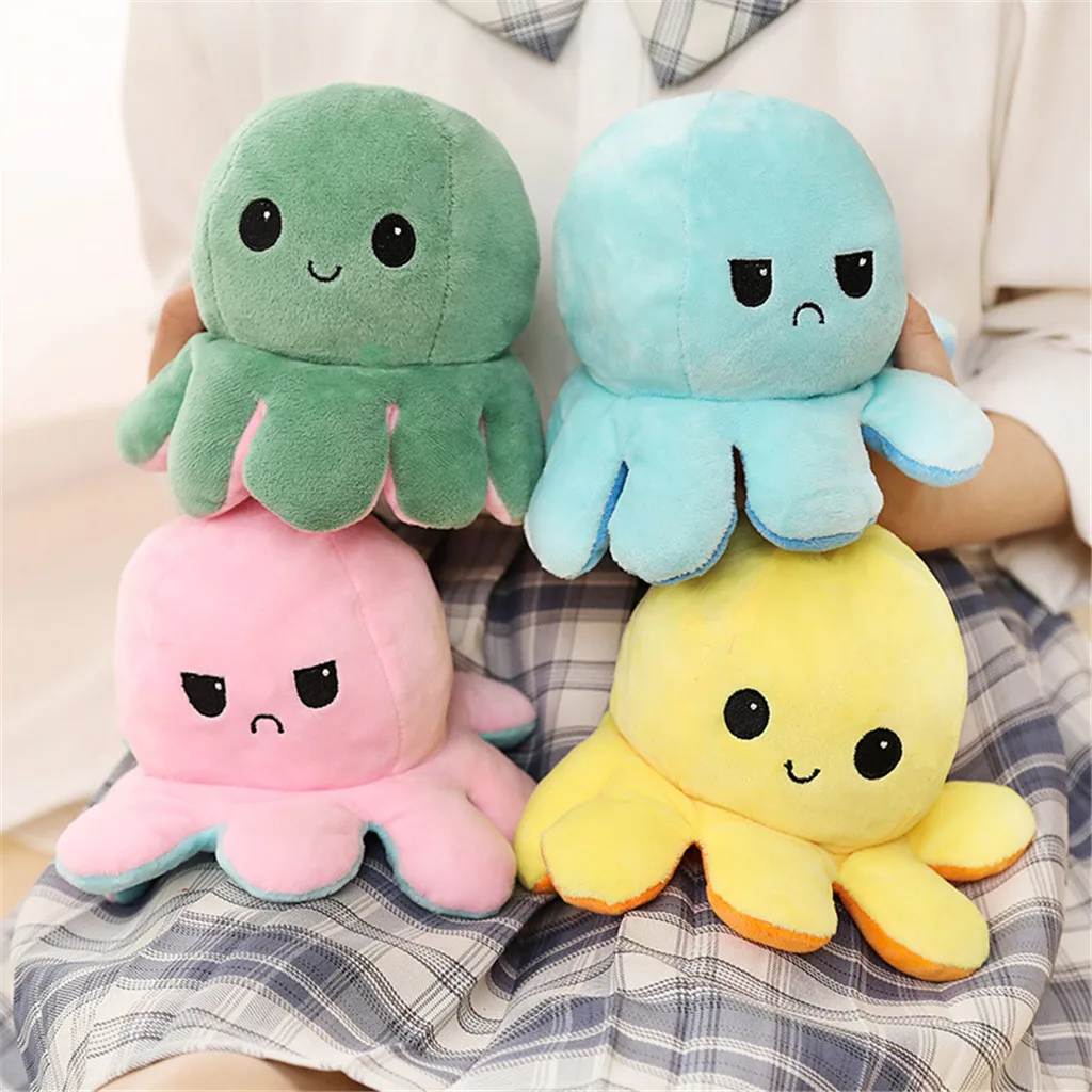 

Cute Soft Simulation Reversible Octopu Doll Kids Christmas Gift Double-sided Flip Plush Toy Child Birthday present Fast Ship