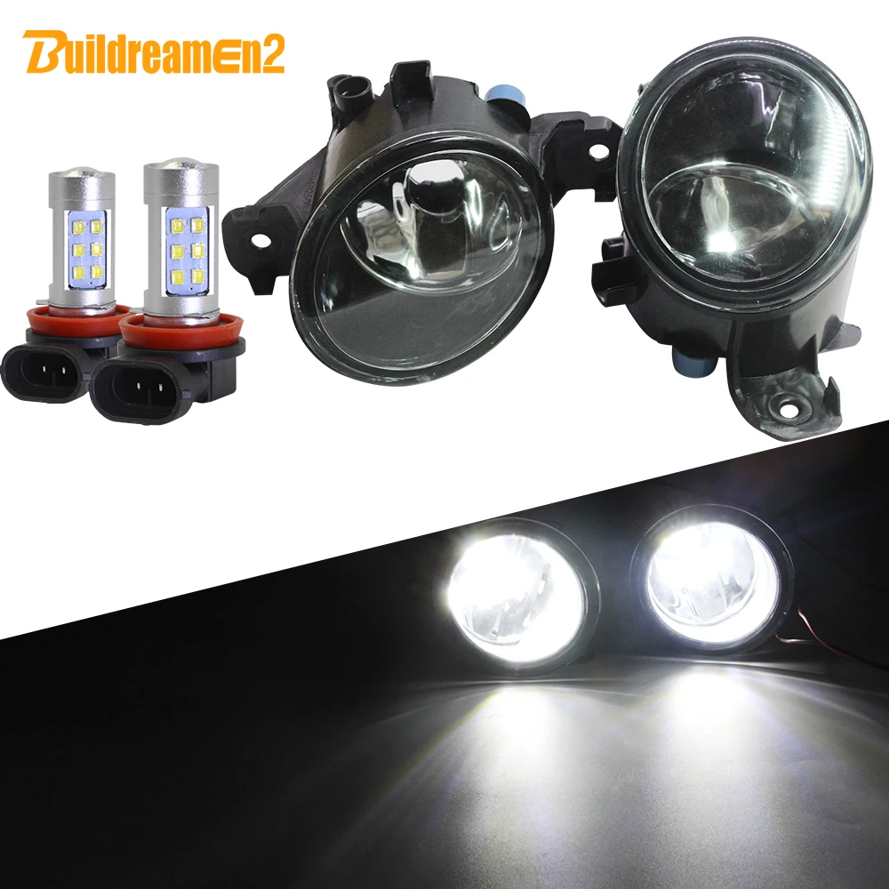 Buildreamen2 For Nissan Primera P12 2002-2015 Car H11 Fog Light Kit Lampshade + Bulb Daytime Running DRL 12V Accessories | Автомобили и
