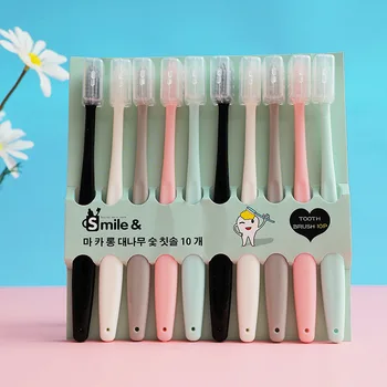 

Adult Soft Bristle Toothbrush Wechat Business Live Hot Selling South Korea Macaron Ice Cream 10 Extra-value Installed Separate S