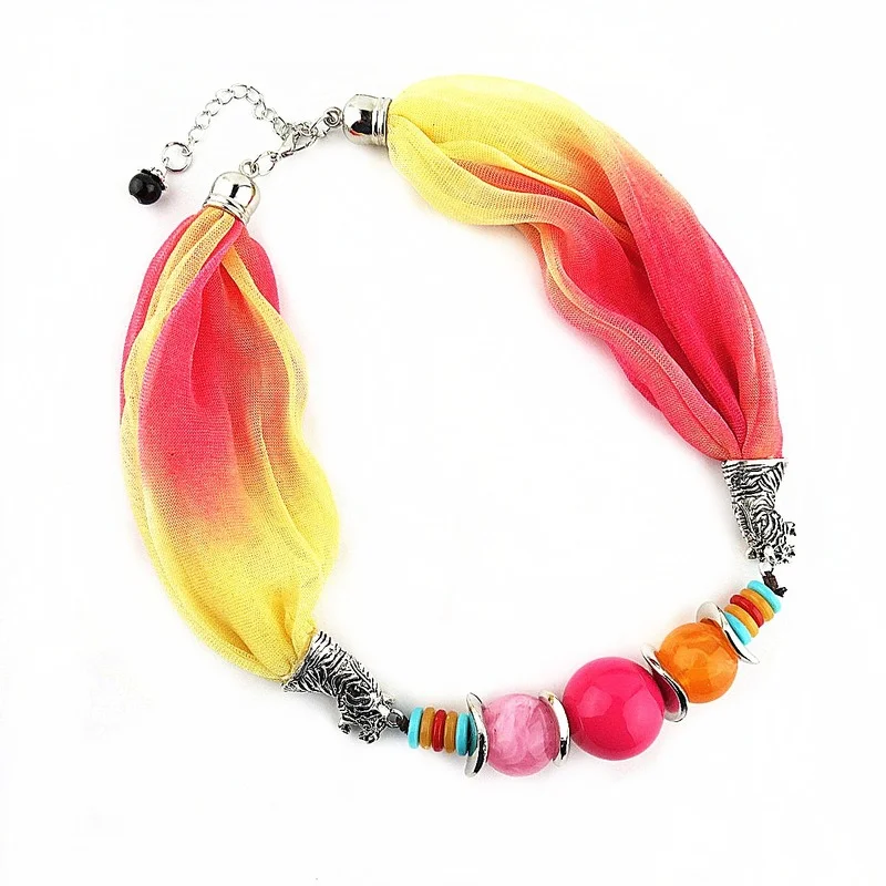 H95c6632486284eccbb0933a9f1b60031N New Women Colorful Wrap Scarf Multi-style Decorative Jewelry Necklace Pendant Scarf Hijabs Femme Head Scarves Mallzona