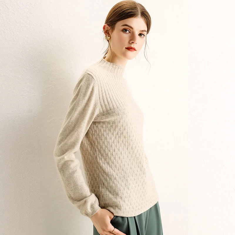 Новая осенняя и зимняя новая стильная женская одежда с круглым вырезом однотонные пуловеры женский свитер из чистого кашемира