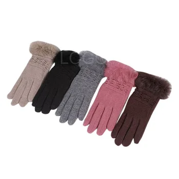 

High Quality Elegant Fashion Pure Color Women Gloves Winter Warm Gloves for Outdoor Bike Riding Solid Color