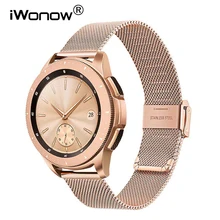 Миланский ремешок для часов 20 мм 22 мм для samsung Galaxy Watch 42 мм 46 мм Active 2 40 мм 44 мм быстросъемный сетчатый ремешок из нержавеющей стали