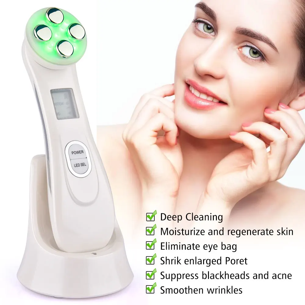 5 in 1 LED Radiofrequency Facial Skin Tightening Anti Aging Wrinkles Blackhead Reduce Skin Rejuvenation LED 2