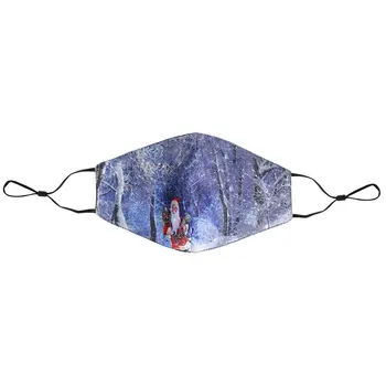 

Face Protection Mask Resuable Washable Christmas Style Printed Face Mask Breathable Dustproof Elastic Strap Mask