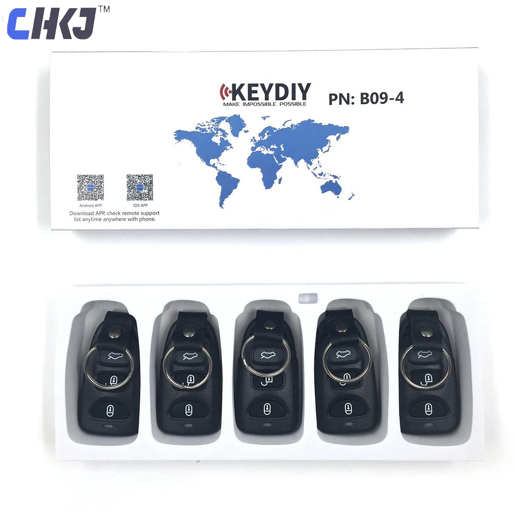 

CHKJ 5pcs/lot KEYDIY KD B Series B09 3+1 Buttons for KD900 KD900+ URG200 KD-X2 Mini KD Remote Control Key KD Car Key