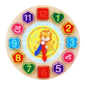 

Wooden Toys Colorful 12 Digital Clock Toys Digital Geometry Cognitive Match Clock Toys Child Early Education Toy Puzzles Early L