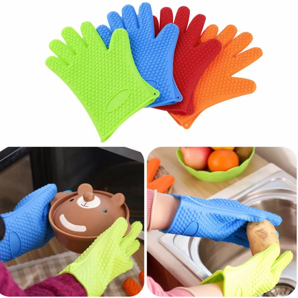 

Full And Win 1pcs Heat Resistant Silicone Glove Cooking Baking BBQ Oven Pot Holder ,Multipurpose Kitchen Mitt