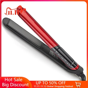 

2021 New Professional Hair Straightener Iron LED Display Ceramic Coating Plate Curling Iron Flat Iron Styling Tool