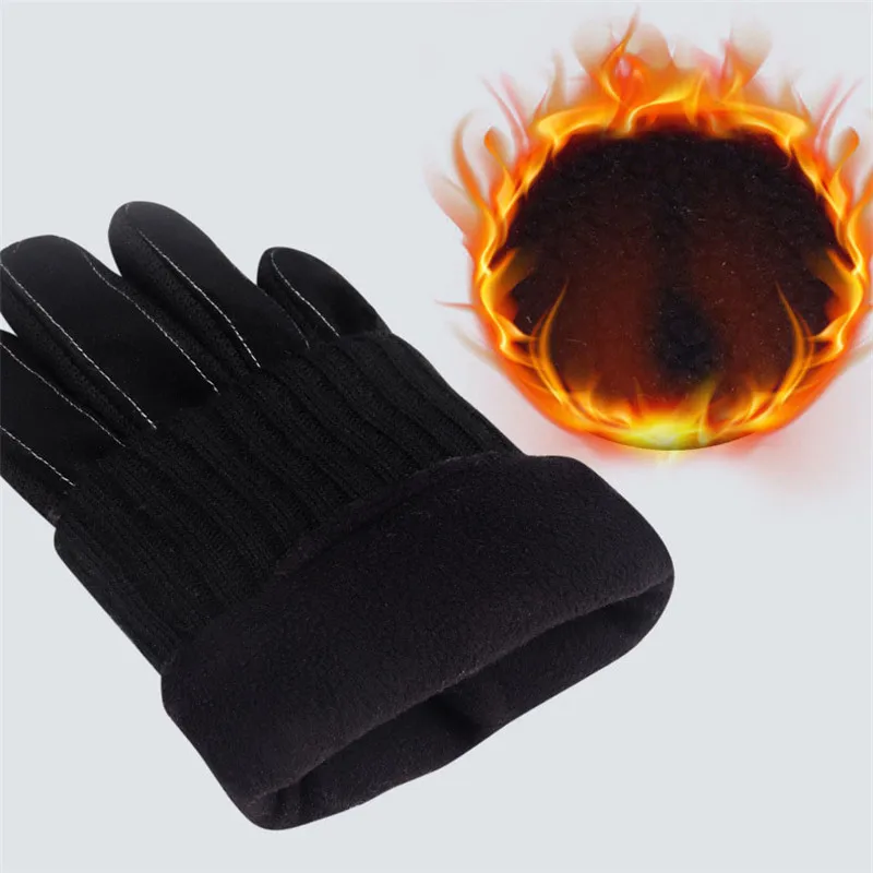 Зимние велосипедные перчатки мужские мотоциклетные электрические лыжные перчатки кожаные перчатки с флисом утолщенные теплые перчатки из свиной кожи