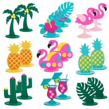 

2pcs Tropical Theme Summer Party Decoration Felt Table Ornament Fruit Plant Birthday Party Hawaiian Baby Shower Party Supplies