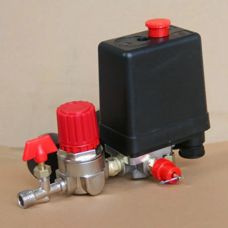 Воздушный компрессор давления клапан переключатель коллектор сброса манометры регулятора 90-125 PSI 20A переключатель управления клапан