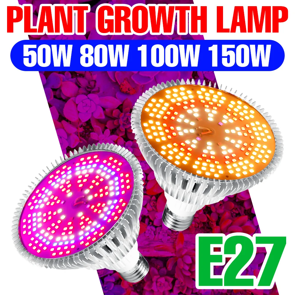 LED Plant Light 220V Full Spectrum Phyto Grow Lamp E27 Hydroponic Bulb 50W 80W 100W 150W Greenhouse Planting | Освещение