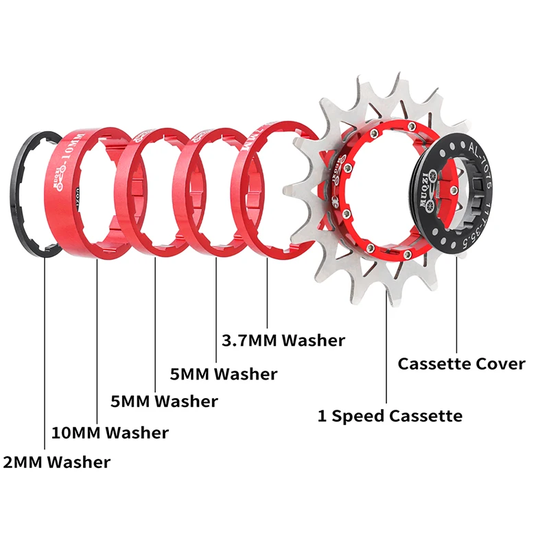 Bike Single Speed Fixie Cassette Cog 17T Fixed Gear Conversion Kit